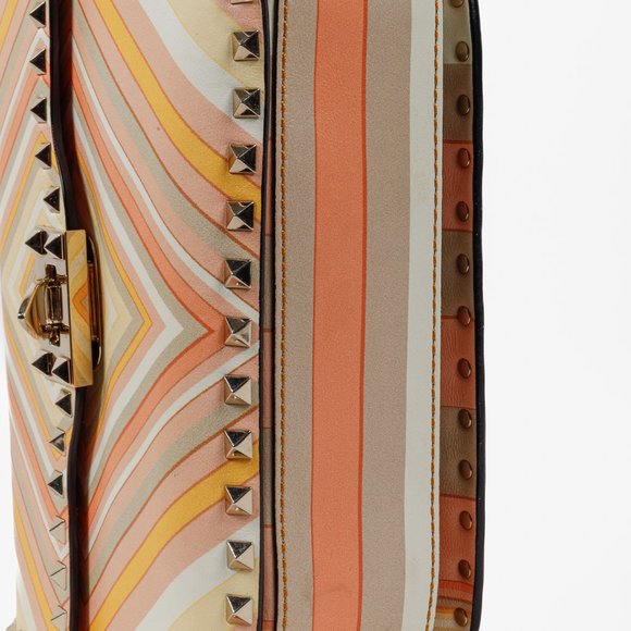 Valentino Garavani Vitello Native Couture 1975 Medium Rockstud Multicolour Flap - Picture 5 of 13